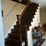 straight-stairs-capping-new-solid-oak-flutted-posts-metal-spindles-installed-in-king-city